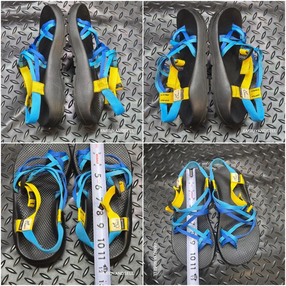 Chaco Z2 Colorado Sandals Mens 10 Blue Yellow Vibram Made in USA Hiking Strappy